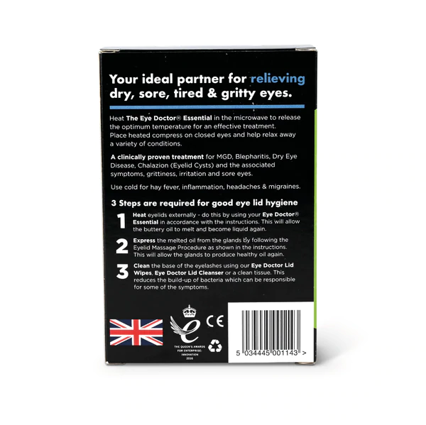 The Eye Doctor Essential Antibacterial Dry Eye Compress + 2x Eyelid Wipes - Image 3