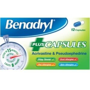 Benadryl Plus Capsules (Pack of 12)