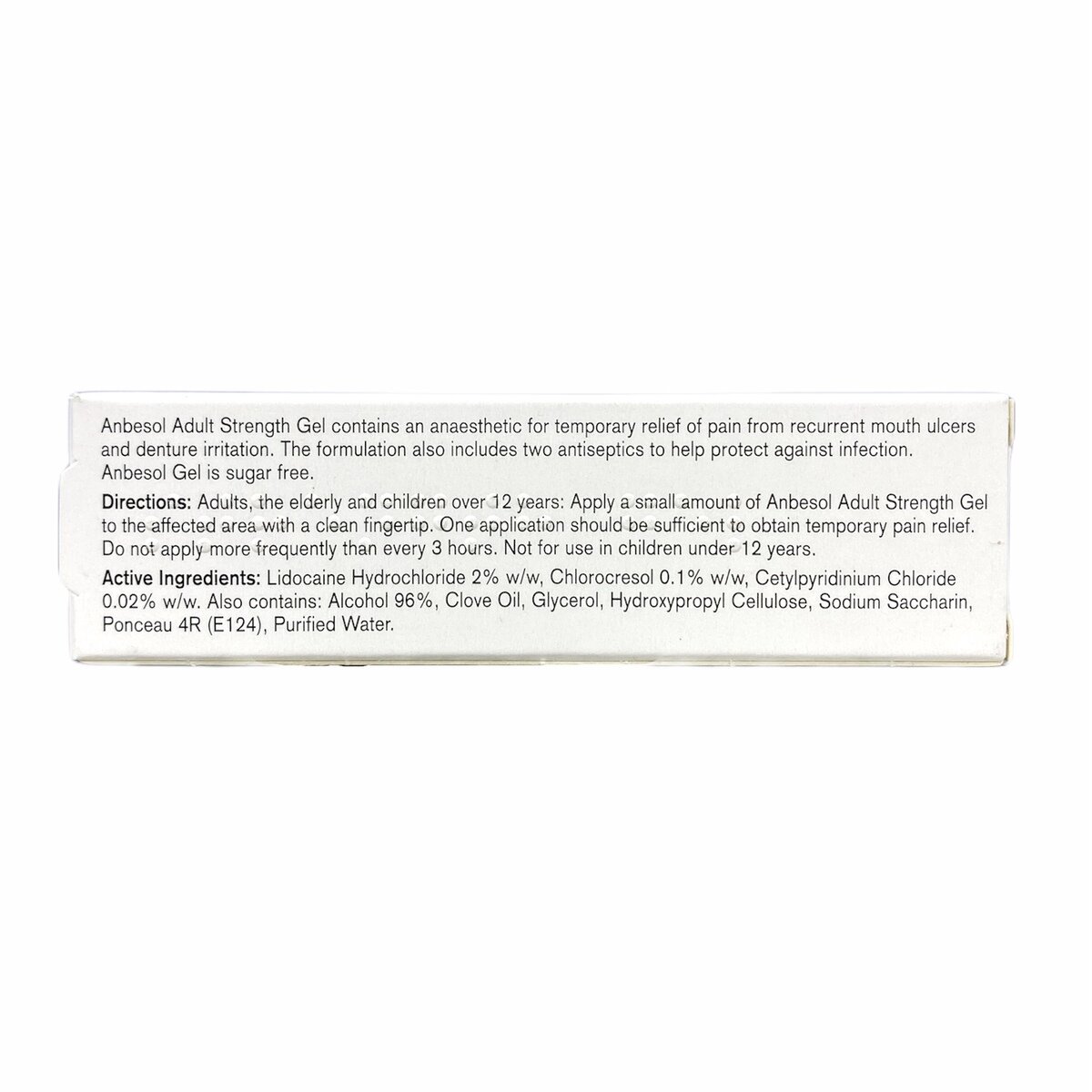 Anbesol Adult Strength Oral Pain Relief Gel 10g - Image 2