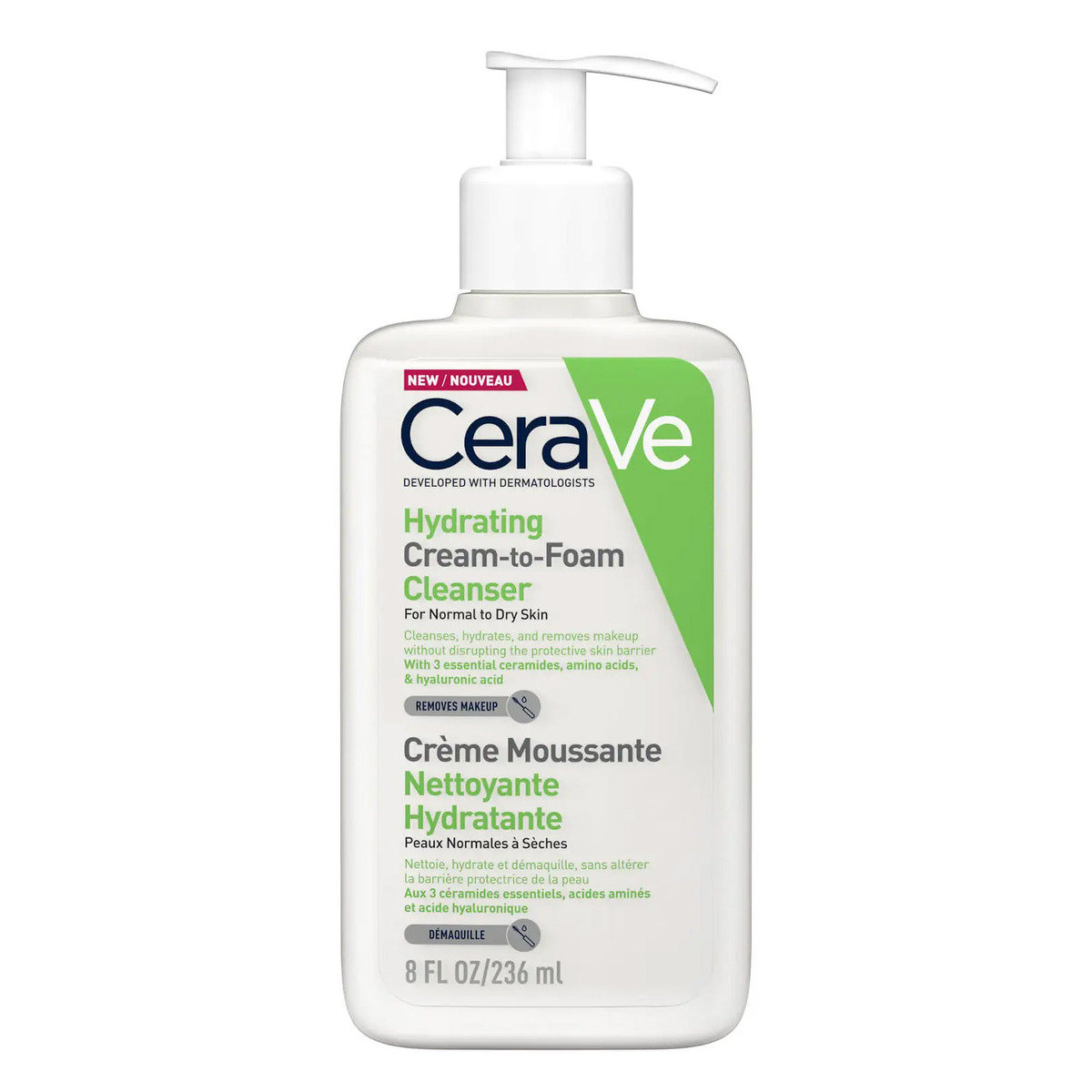 CeraVe Hydrating Cream-to-Foam Cleanser For Normal to Dry Skin 236ml