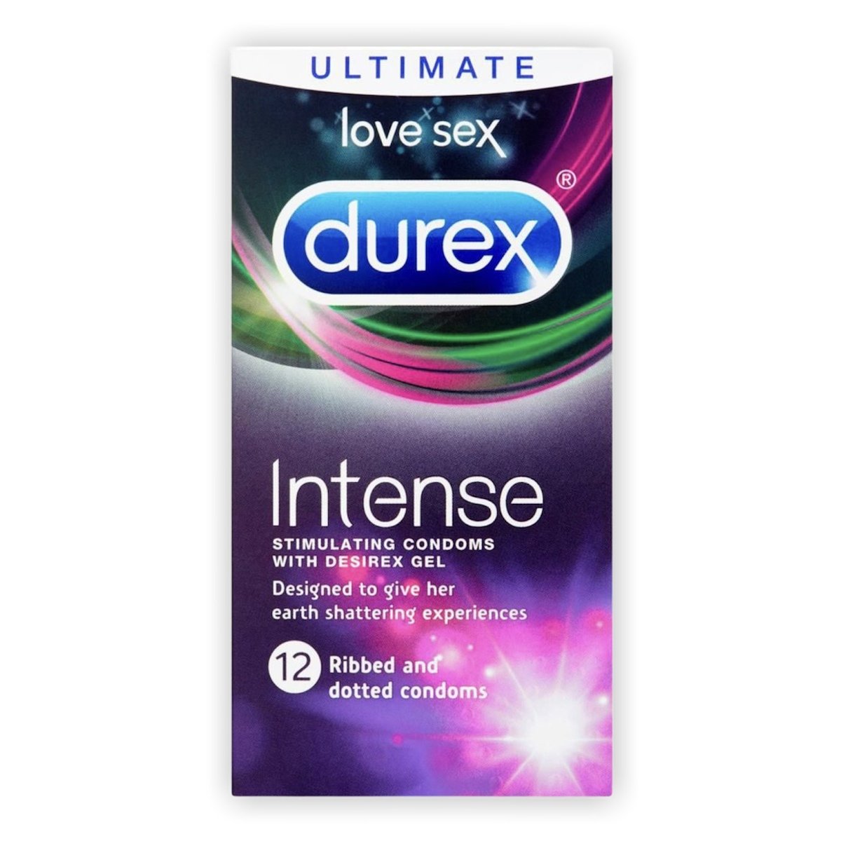 Durex Intense Condoms - Ribbed & Dotted (Pack of 12)