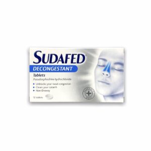 Sudafed Decongestant Tablets (Pack Of 12)